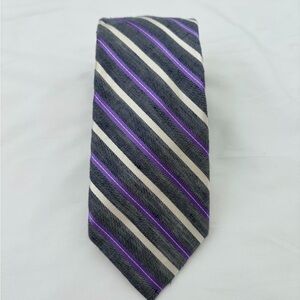 Joseph Purple and Gray Striped Tie